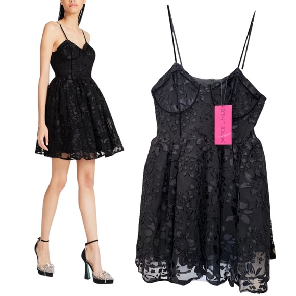 Betsey Johnson Dresses & Skirts - BETSEY JOHNSON NWT “LUCIA MINI DRESS -RAVEN BLACK” (L)